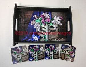 Lilac Tray and Coasters 5