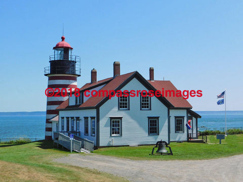 Lighthouse - Quoddy 4 Greeting Card 8X10 Matted Print (5X7 Photo) 11X14 (8X10