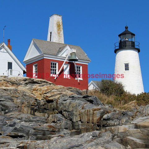 Lighthouse - Pemaquid 3-Tiles 4.25’’X4.25’’ Tile With Cork Back Ceramic Tile