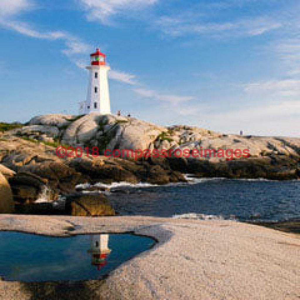 Lighthouse - Peggy’s Cove 5-Tiles 4.25’’X4.25’’ Tile With Cork Back Ceramic Tile