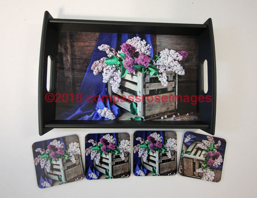 Lilac Tray and Coasters 5