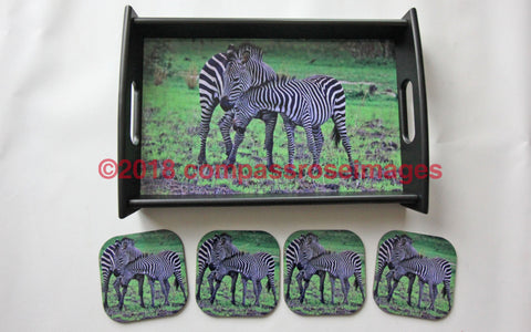 Zebra Tray and Coasters 31