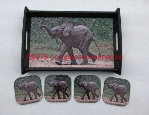 Elephant Baby Tray and Coasters 26