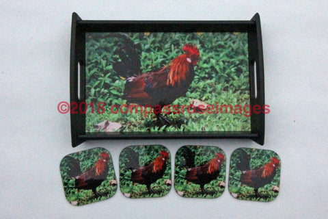 Rooster Tray and Coasters 22