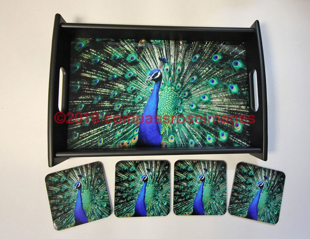 Peacock Tray and Coasters 10